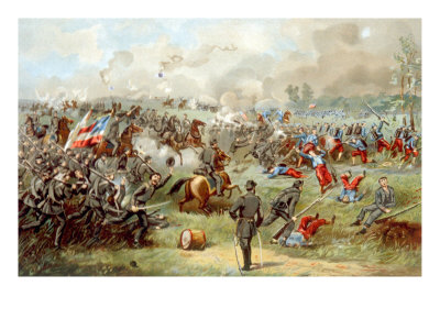 The Battle of Bull Run, Confederate General Stonewall Jackson at Center, 