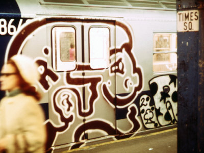 new york city subway car. new york city subway graffiti.