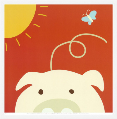 Peek-a-Boo IV, Pig Framed Canvas Print Peek-a-Boo IV, Pig Framed Canvas Print