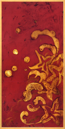 Red Shinwa II Framed Canvas Print Red Shinwa II Framed Canvas Print