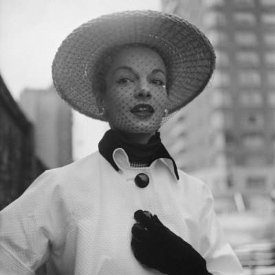 Model Wearing New Spring Hat Stretched Canvas Print