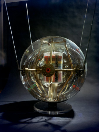 Model of Earth Satellite Created at Naval Research Lab Shows How Instruments Will Be Stacked Stretched Canvas Print
