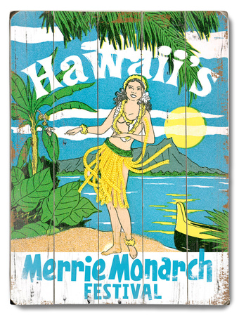 Merrie Monarch Festival Wood Sign Merrie Monarch Festival Wood Sign