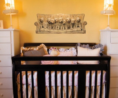 Golden Puppy Line Up Wall Decal Golden Puppy Line Up Wall Decal