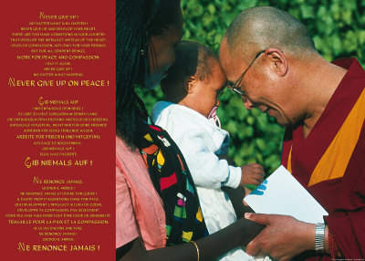 Dalai Lama: Never Give Up on Peace Print Dalai Lama: Never Give Up on Peace Print
