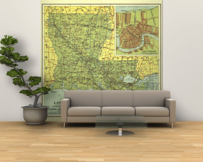 Louisiana 1930 Wall Mural – Large Louisiana 1930 Wall Mural – Large