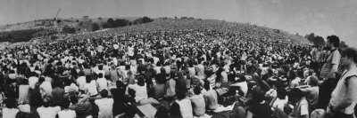 Audience at Woodstock Music Festival Stretched Canvas Print
