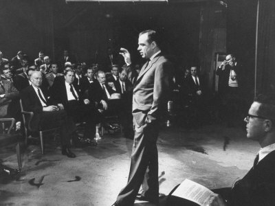 James Vicary Speaking before Repersentatives and FCC Commission Regarding Subliminal Advertising Stretched Canvas Print