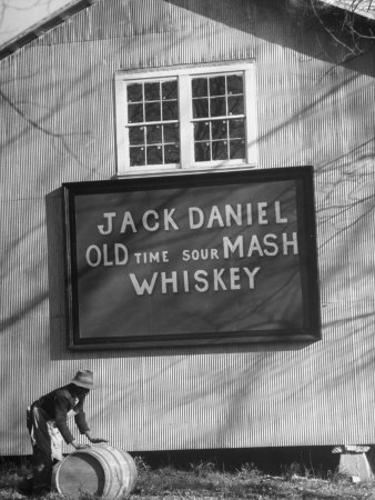 Barrel Being Rolled to Warehouse at Jack Daniels Distillery Stretched Canvas Print