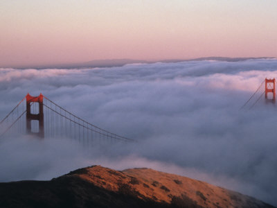 san francisco golden gate bridge fog. Golden Gate Bridge Enveloped