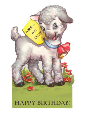 Happy Birthday, Lamb Stretched Canvas Print Happy Birthday, Lamb Stretched Canvas Print
