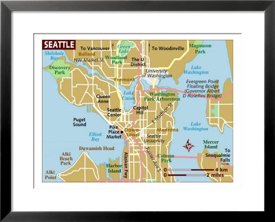 map of north american states. Map of Seattle, United States,