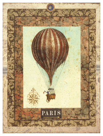 Vintage Hot Air Balloon I Print. zoom. view in room