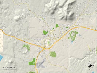 Political Map of Flagstaff, AZ Photographic Print. zoom. view in room