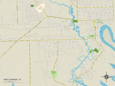 Political Map of West Orange, TX Premium Poster