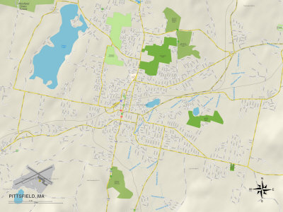 Pittsfield Ma Map. Political Map of Pittsfield, MA Photographic Print. zoom. view in room