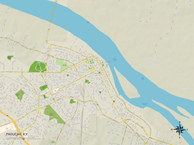 Political Map of Paducah, KY Photographic Print. zoom. view in room