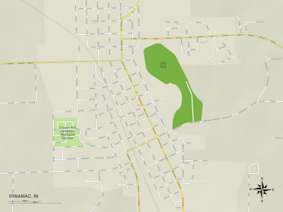 Political Map of Winamac, IN Stretched Canvas Print Political Map of Winamac, IN Stretched Canvas Print