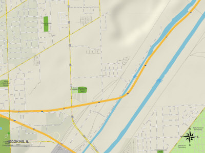 Political Map of Hodgkins, IL Photographic Print. zoom. view in room