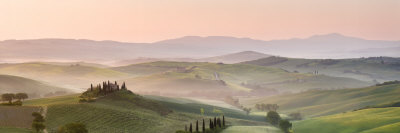 Belvedere at Dawn, Valle De Orcia, Tuscany, Italy Stretched Canvas Print