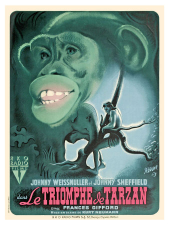 Tarzan Triumphs, French Movie Poster, 1943 Giclee Print Tarzan Triumphs, French Movie Poster, 1943 Giclee Print