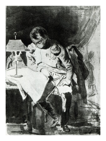 Napoleon Studying His Maps by Lamplight C1800