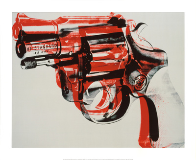 Gun, c.1981-82 (black and red on white) Giclee Print Gun, c.1981-82 (black and red on white) Giclee Print