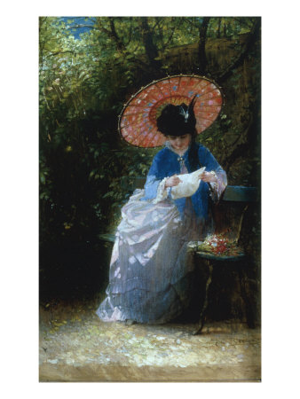"Young Girl Reading, 1873" Giclee Print