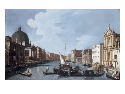 Venice Grand Canal looking Southwest from Chiesa degli Scalzi to Fondamenta della Croce