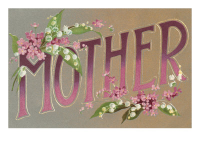 Mother, Floral Lettering Giclee Print Mother, Floral Lettering Giclee Print