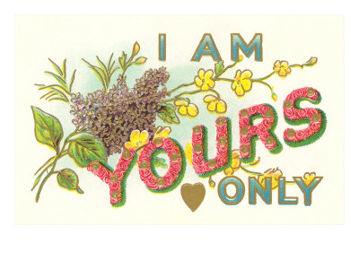 I Am Yours Only, Floral Lettering Giclee Print I Am Yours Only, Floral Lettering Giclee Print