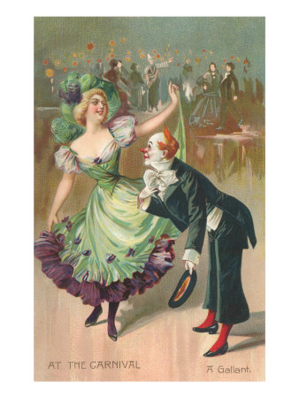 Clown and Dancer at Carnival, A Gallant Giclee Print Clown and Dancer at Carnival, A Gallant Giclee Print