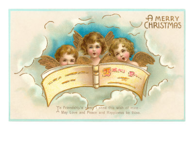 A Merry Christmas, Angels Singing Giclee Print A Merry Christmas, Angels Singing Giclee Print