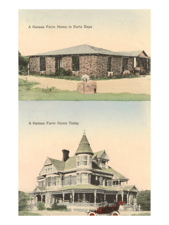 Homes of Yesteryear, Kansas Giclee Print Homes of Yesteryear, Kansas Giclee Print