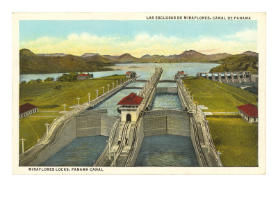 Miraflores Locks, Panama Canal Giclee Print Miraflores Locks, Panama Canal Giclee Print