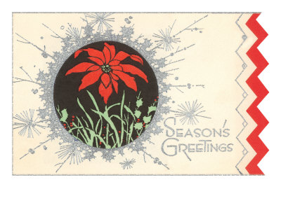 Season's Greetings, Poinsettia Giclee Print Season's Greetings, Poinsettia Giclee Print