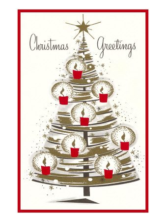 Christmas Greetings, Modern Tree Giclee Print Christmas Greetings, Modern Tree Giclee Print