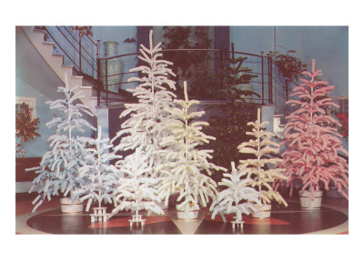 Flocked Christmas Trees Giclee Print Flocked Christmas Trees Giclee Print