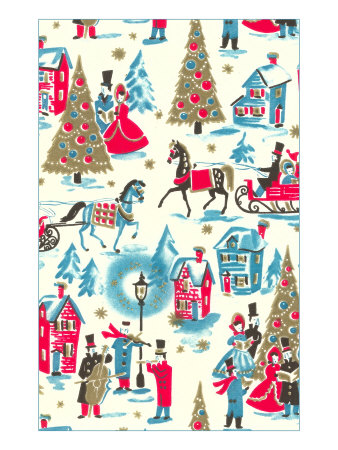 Victorian Christmas Wrapping Giclee Print Victorian Christmas Wrapping Giclee Print