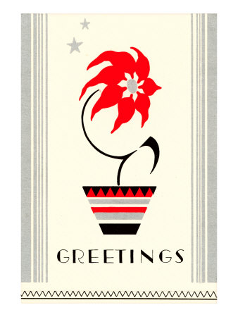 Greetings, Modern Poinsettia Giclee Print Greetings, Modern Poinsettia Giclee Print