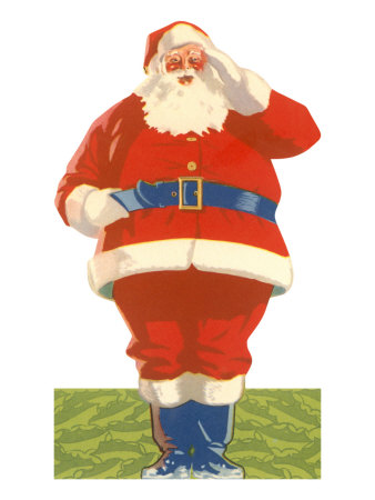 Saluting Santa Claus Giclee Print Saluting Santa Claus Giclee Print