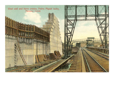 Building the Locks, Panama Canal Giclee Print Building the Locks, Panama Canal Giclee Print