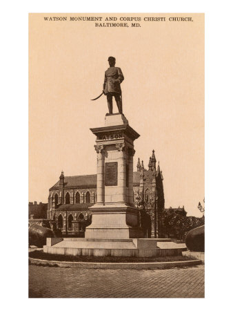 Watson Monument, Baltimore, Maryland Giclee Print Watson Monument, Baltimore, Maryland Giclee Print