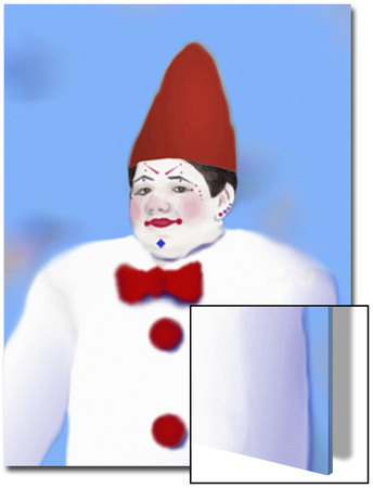 Portrait of Happy Clown Art on Acrylic Portrait of Happy Clown Art on Acrylic
