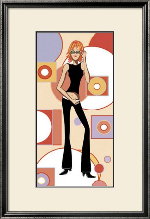 Girl with Red Hair and Glasses Framed Print. zoom. view in room