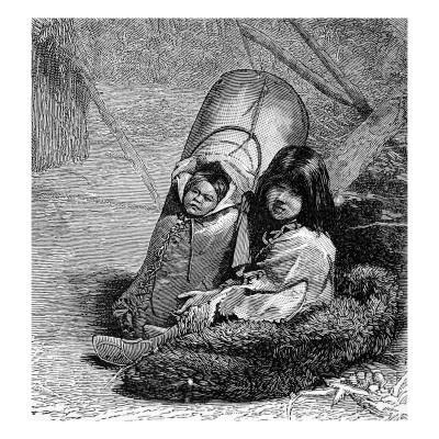 http://cache2.artprintimages.com/p/LRG/45/4509/OY5BG00Z/art-print/american-indian-baby-in-a-papoose-and-strapped-to-a-cradle-board-held-by-young-child.jpg  
