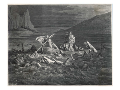 Charon, the Ferryman of the Styx, Carries Dante and Virgil to the Underworld 