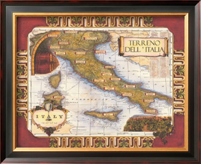 maps of italy wine regions. Wine Map of Italy Framed Print