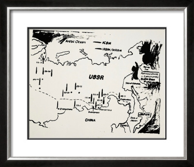 Map Of The Ussr. Map of Eastern U.S.S.R. Missile Bases, c.1985-86 Framed Print