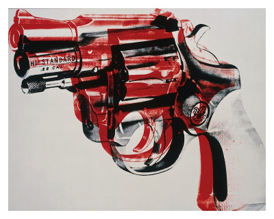 Gun, c.1981-82 (black and red on white) Premium Giclee